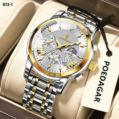 Reloj Poedagar metálico análogo hombre