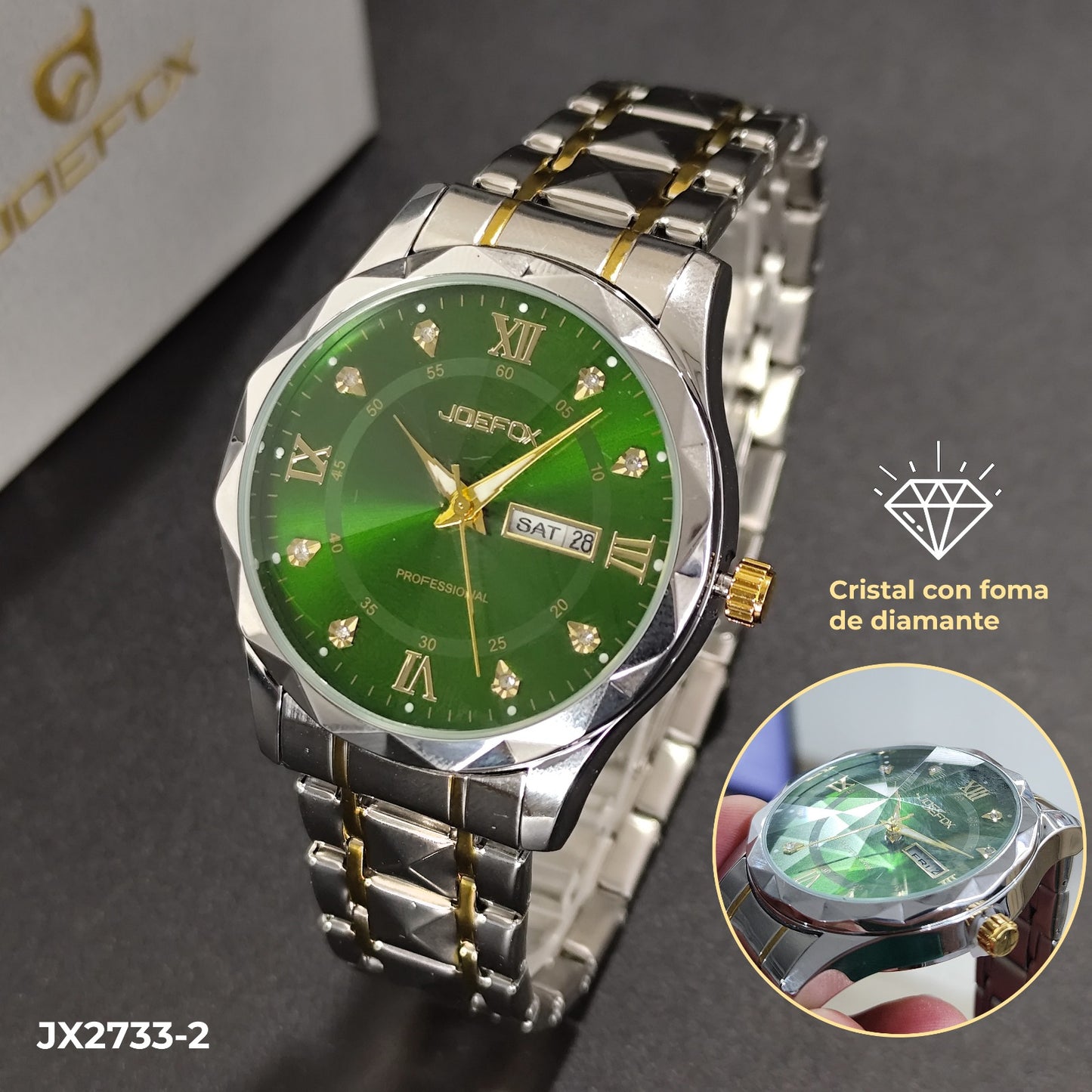 Reloj Poedagar Joefox calendario cristal hombre Original