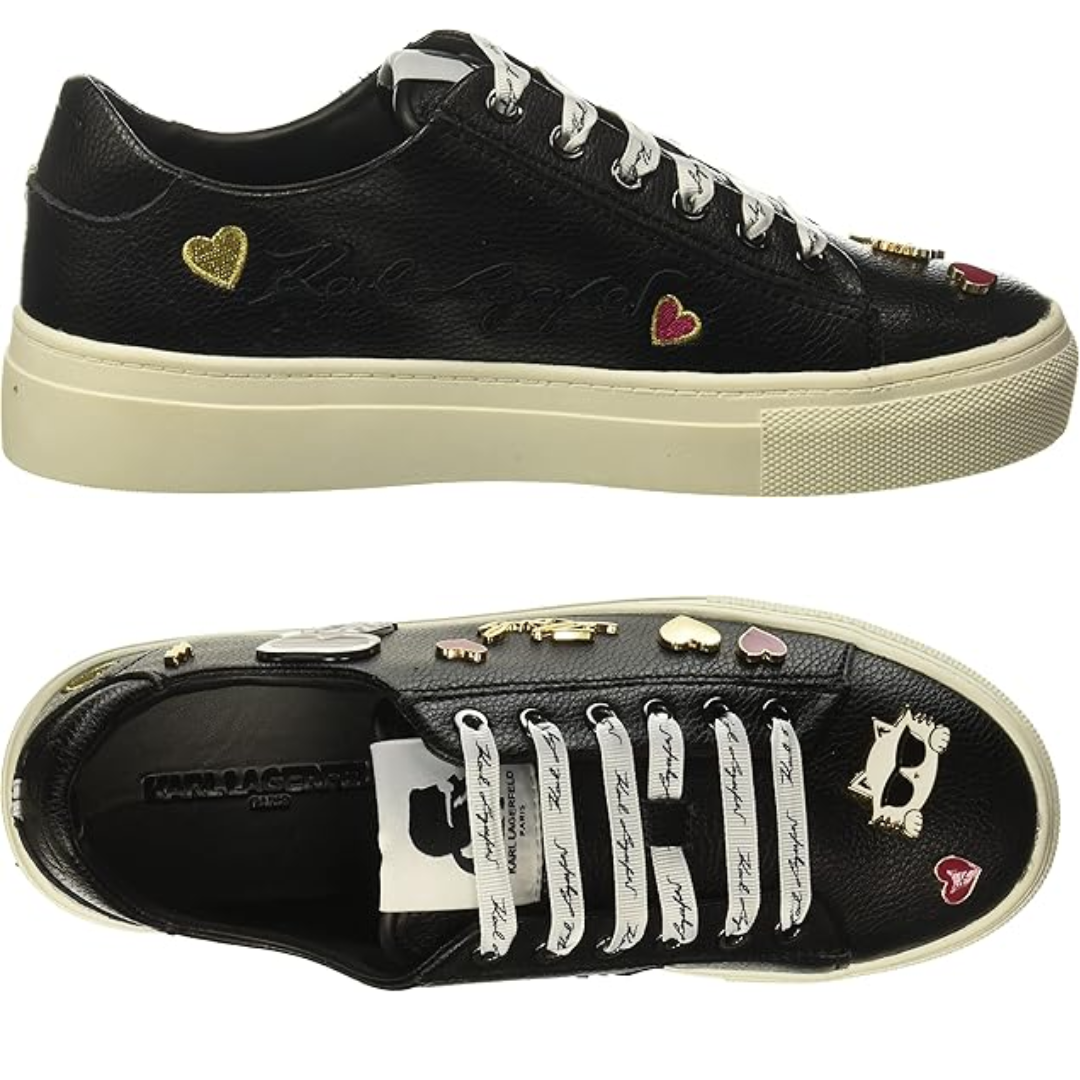 Tenis Karl Lagerfeld Cate Pins mujer cuero con cordones Importado