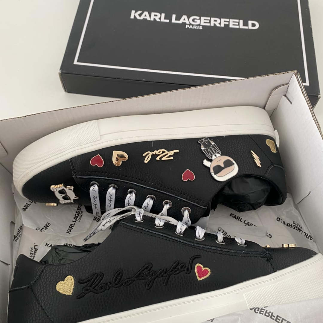Tenis Karl Lagerfeld Cate Pins mujer cuero con cordones Importado