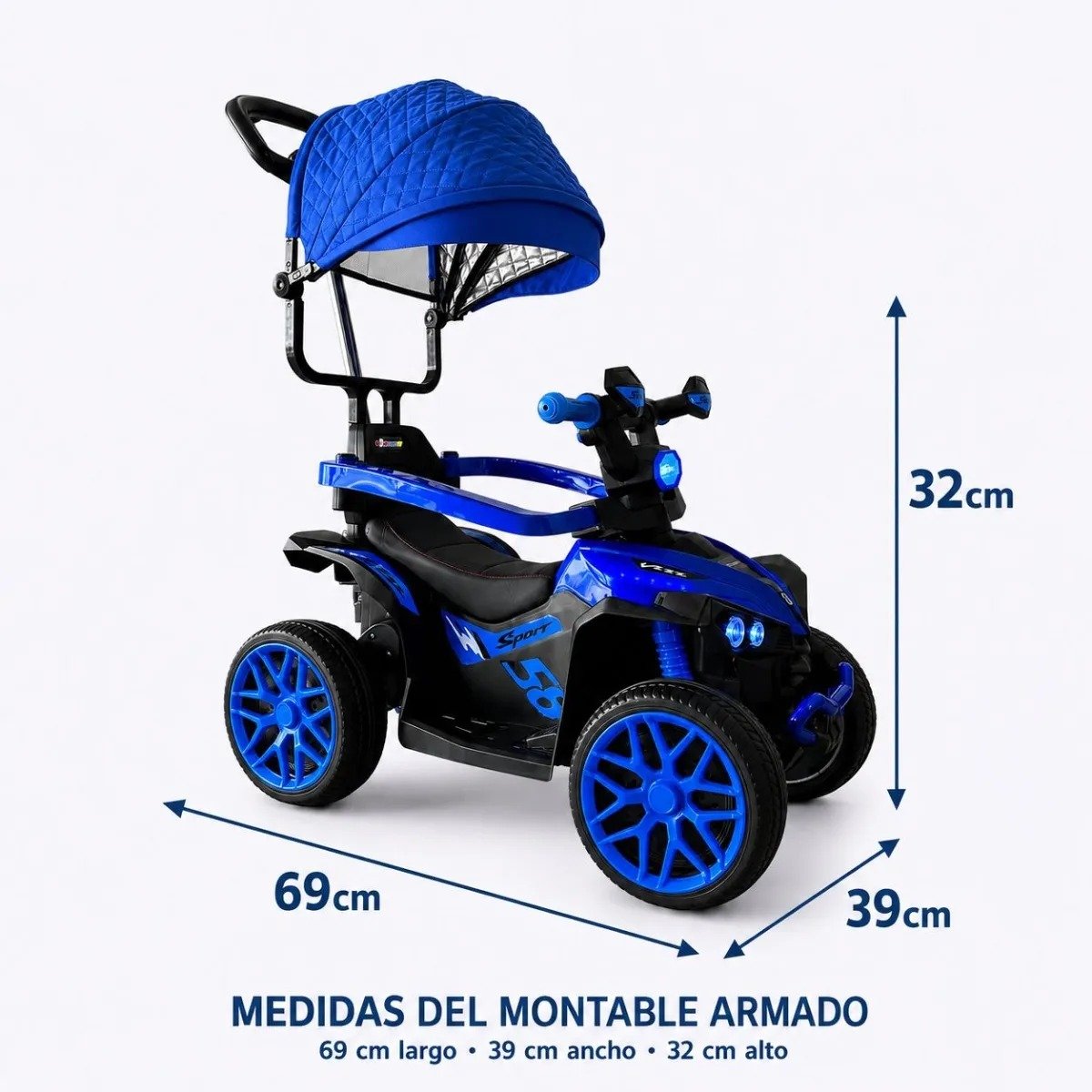 Montable Eléctrico Infantil 3 en 1 con Control Remoto, Bluetooth y Luces LED - Image 2