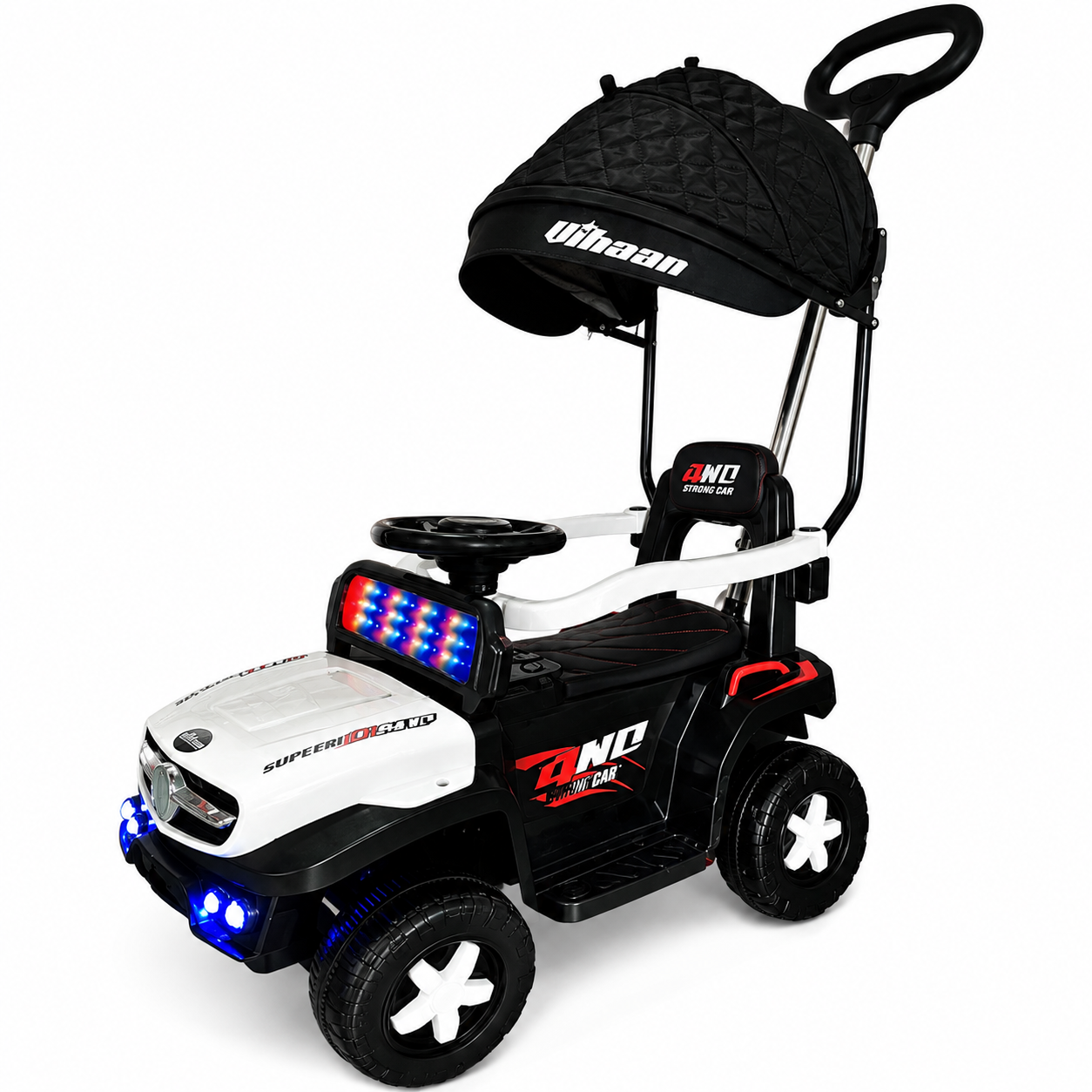 Carro Paseador Rubicon 3 en 1 Giratorio con Capota y Luces LED para Niños 1–4 Años - Image 3