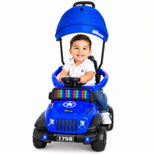 Carro Paseador Rubicon 3 en 1 Giratorio con Capota y Luces LED para Niños 1–4 Años