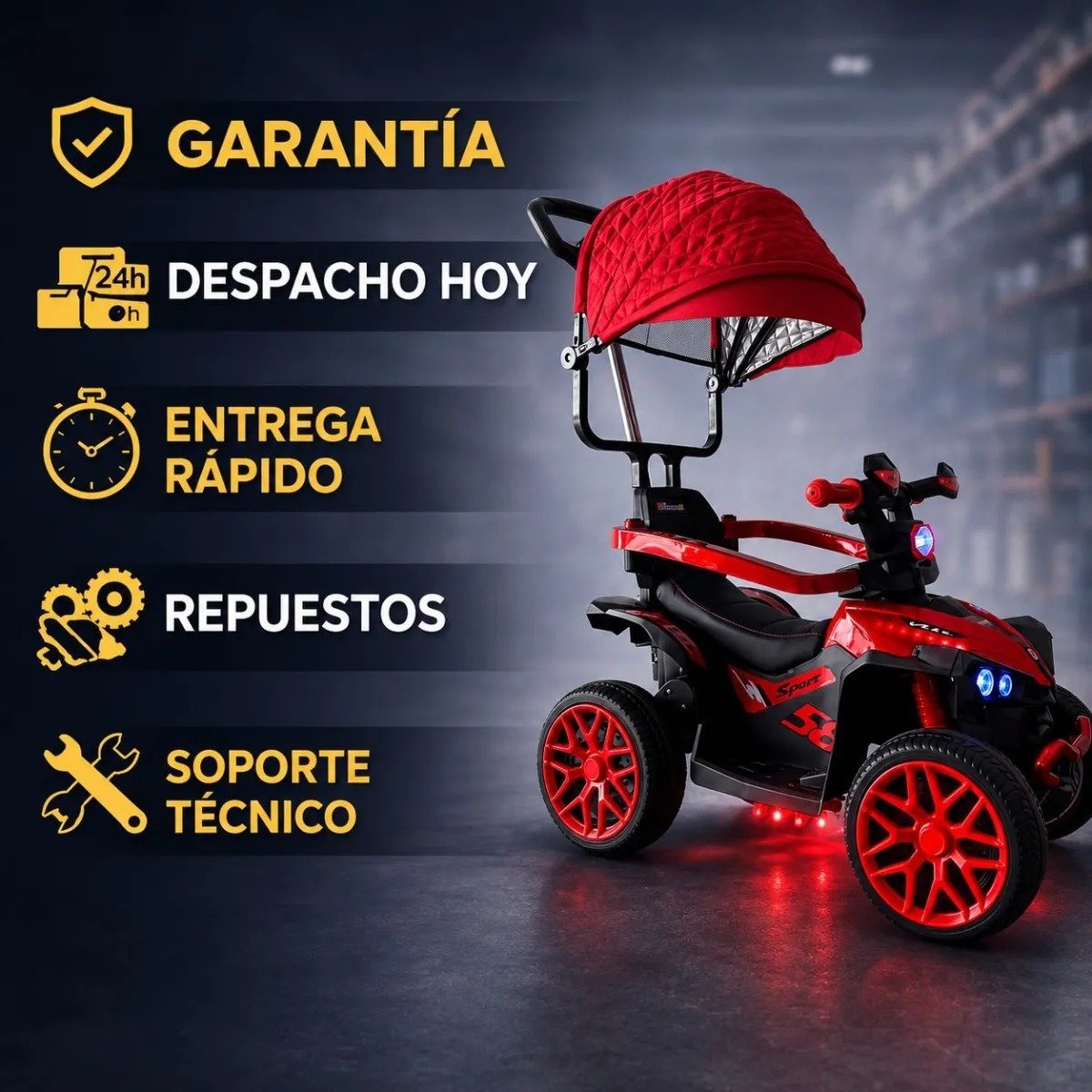 Montable Eléctrico Infantil 3 en 1 con Control Remoto, Bluetooth y Luces LED - Image 3