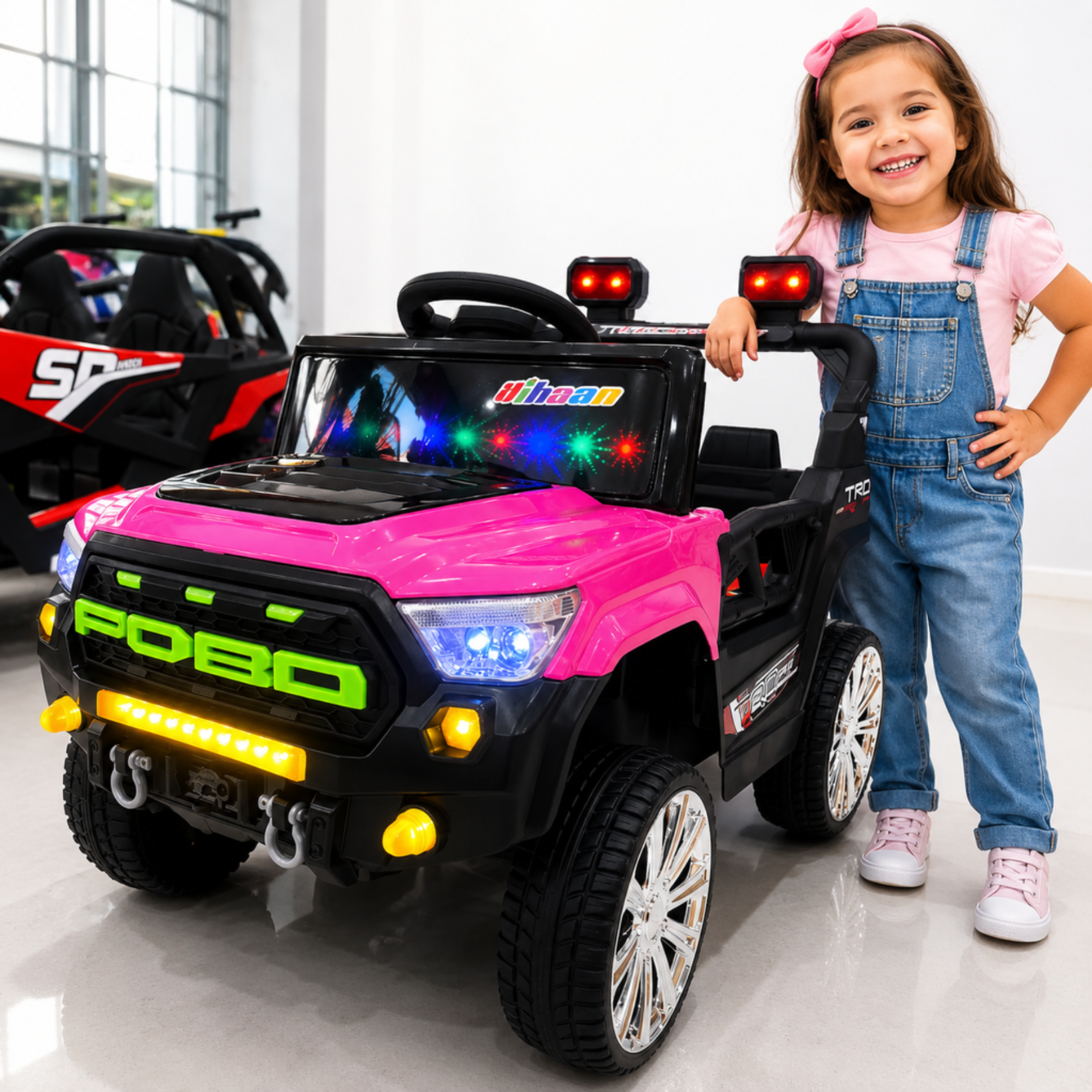 Carro Eléctrico Infantil 12V para 2 Niños con Control Remoto y Luces LED
