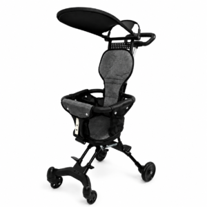 Coche Plegable Bidireccional para Bebé – Compacto con Toldo Ajustable Negro