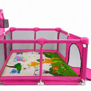 Corral de Juegos Infantil Mediano – Con Tapete y Pelotas Rosado
