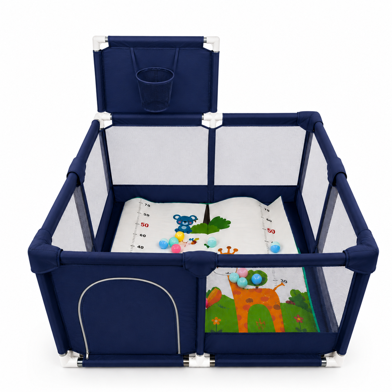 Corral de Juegos Infantil Mediano – Con Tapete y Pelotas Azul