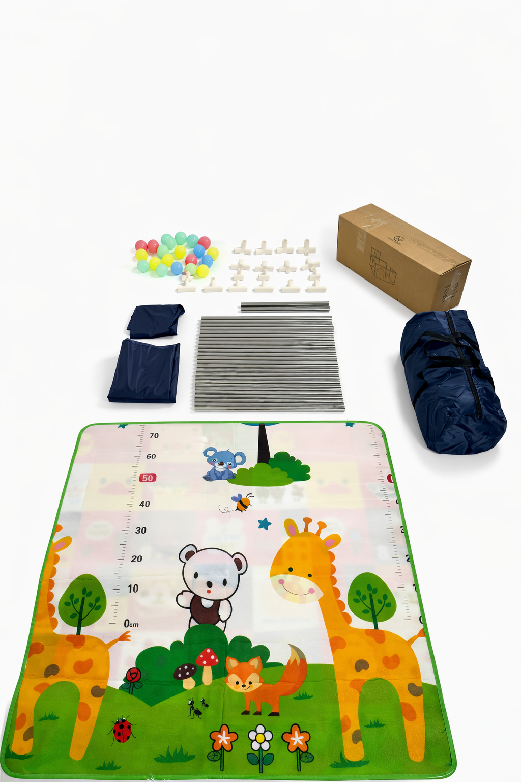 Corral de Juegos Infantil Mediano – Con Tapete y Pelotas Azul - Image 3