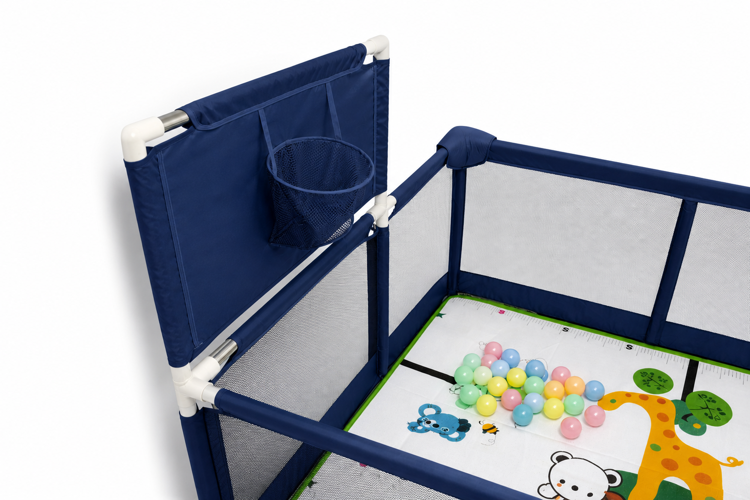Corral de Juegos Infantil Mediano – Con Tapete y Pelotas Azul - Image 2