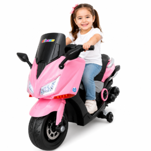 Moto Eléctrica Infantil Nmax 12V con Bluetooth, Luces LED y Asiento en Cuero