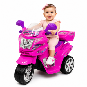 Trimoto Eléctrica Infantil 6V con Bluetooth, Luces LED y Baúl Trasero