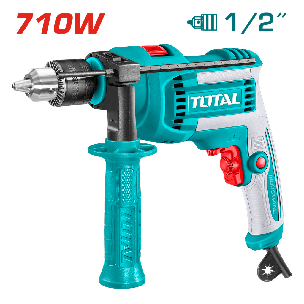 Taladro Percutor Total 710W – Industrial 1/2” + Velocidad Variable