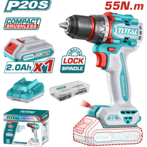 Taladro Atornillador Inalámbrico Total 20V – 55Nm 1/2”