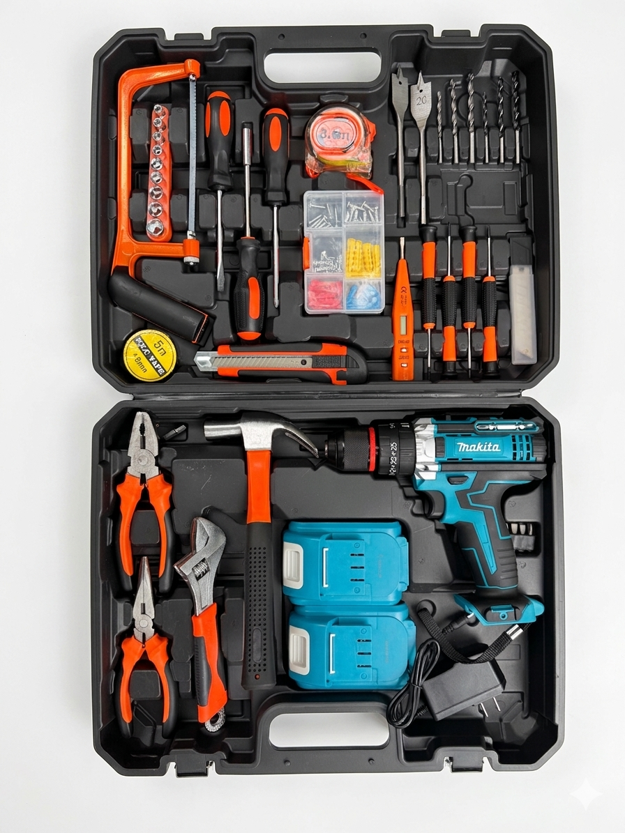 Taladro Percutor Inalámbrico Makita 24V – Con Maletín y Accesorios