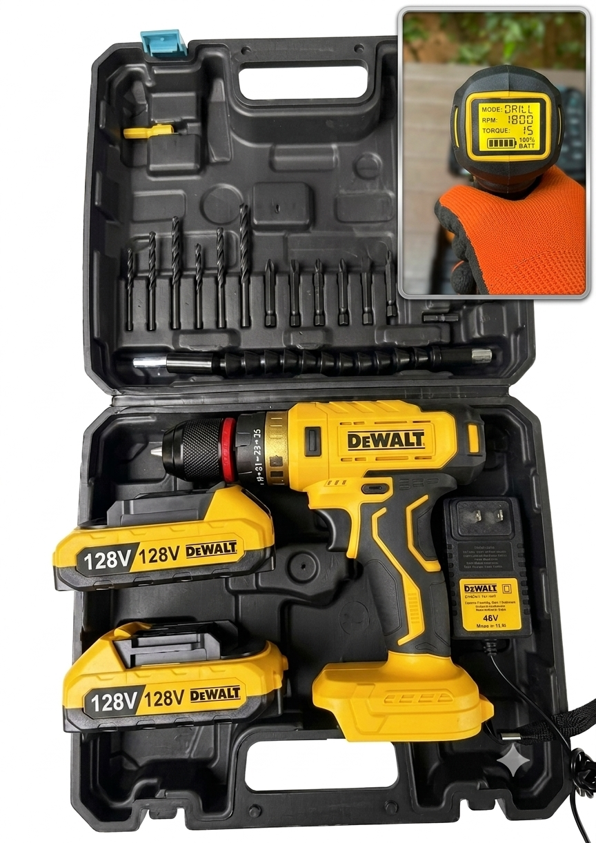 Taladro Percutor Inalámbrico DeWalt 48V – Pantalla LED