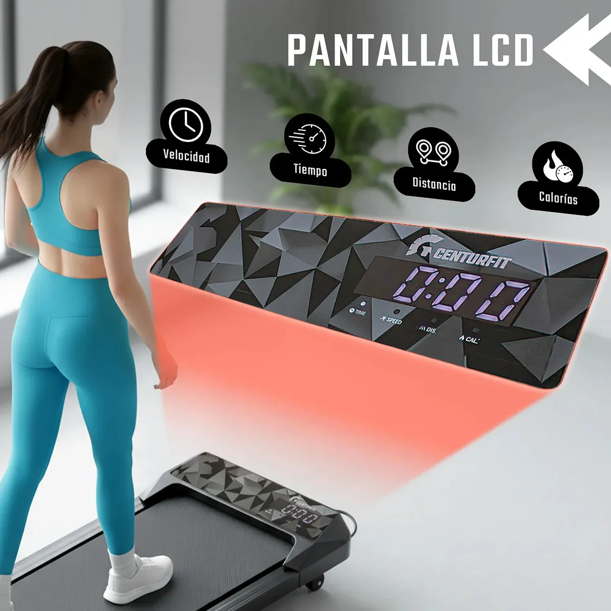 Caminadora Eléctrica Portátil Centurfit 1.5HP – Walking Pad con Bluetooth - Image 3