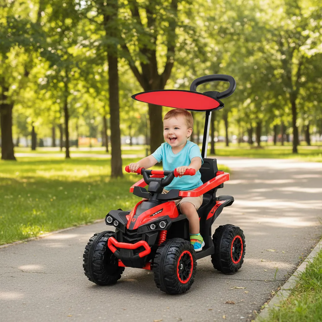Carro Montable Paseador Infantil 3 en 1 sin Motor con Manija y Aro de Seguridad - Image 4