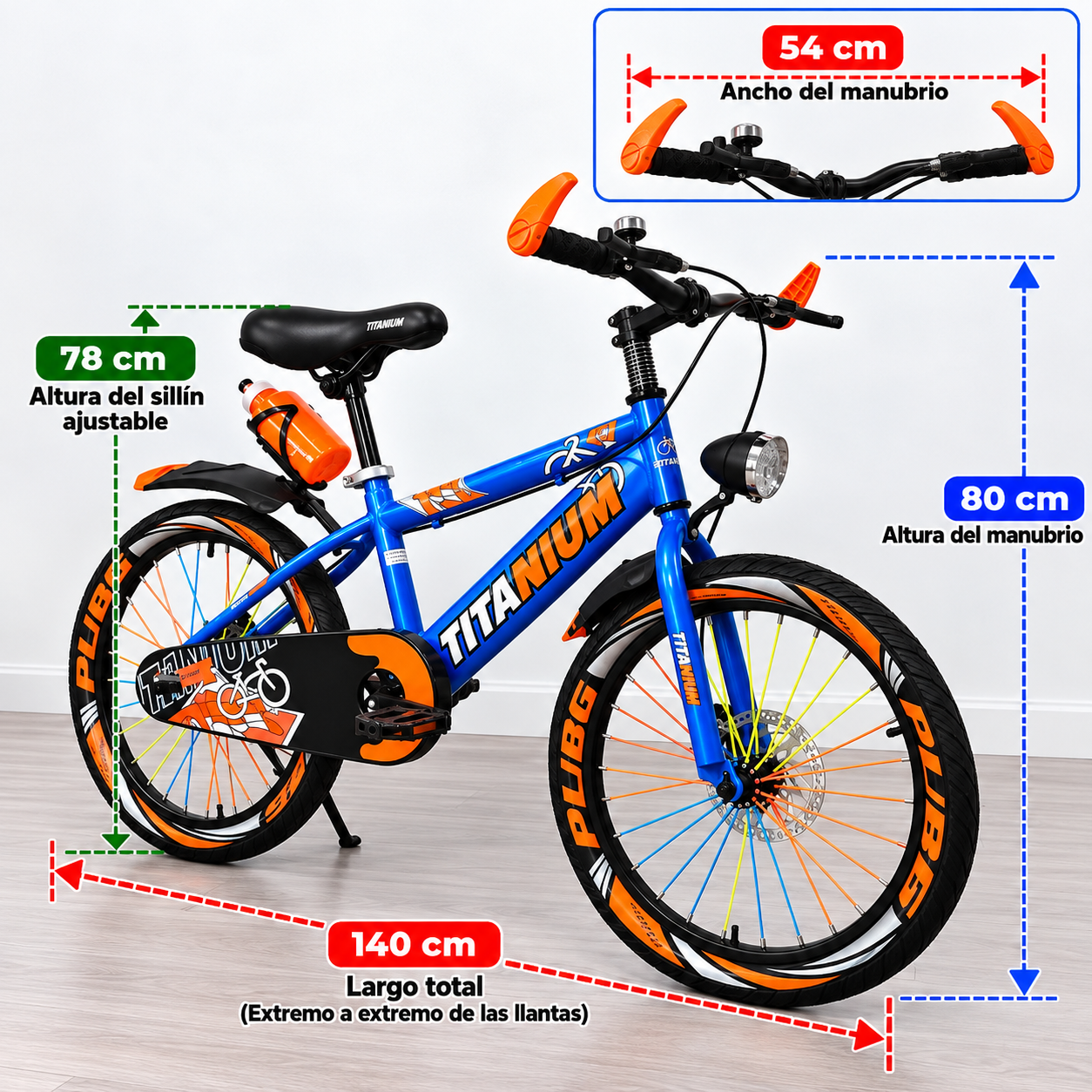 Bicicleta Infantil Estilo Mate Rin 20 con Freno de Disco y Lámpara Frontal - Image 4