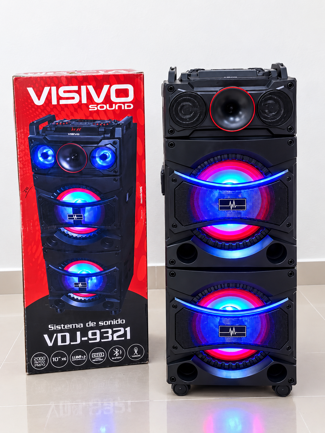 Parlante Visivo VDJ-9321 – 2000W PMPO con Luces LED